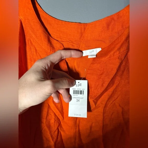 J.Jill Color-Block Maxi in Orange Peel Dress Women’s Size 3X - Picture 3 of 5